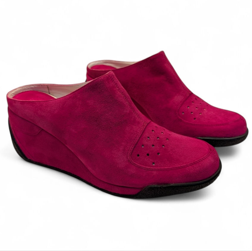 "NEW" Via Spiga Suede Mule Slip On Platform Shoes